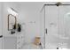 Clean bathroom featuring a glass shower, vanity, and modern fixtures at 2165 Country Club Rd, Lincolnton, NC 28092