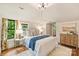 Bright bedroom with hardwood floors, a large window, and stylish decor and furnishings at 2229 Kenmore Ave, Charlotte, NC 28204