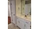 Bright bathroom featuring a white vanity with modern fixtures and a marble countertop at 2355 Villa Oaks Ct, Gastonia, NC 28054