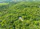 An aerial view of a cozy house nestled amidst lush green trees with a field in the background at 32060A Flint Ridge Rd, Albemarle, NC 28001
