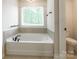 Bathroom with a bathtub and tiled backsplash at 3832 Amalia Pl, Indian Land, SC 29707