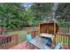 Inviting backyard deck with outdoor seating, perfect for relaxation and entertaining in a private outdoor setting at 5524 Wyalong Dr, Charlotte, NC 28227