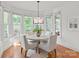 Charming dining nook with a bay window and hardwood floors at 5809 Woodleigh Oaks Dr, Charlotte, NC 28226