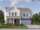 New two-story home featuring white siding, brick accents, a two-car garage and a well-manicured lawn at 671 Mile Creek Rd, Edgemoor, SC 29712