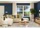 Cozy living room featuring a comfortable sofa, modern decor, and a large window with natural light at 671 Mile Creek Rd, Edgemoor, SC 29712