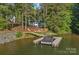 Waterfront property featuring a private boat dock, ideal for boating and water activities at 127 Holt Ln, Mooresville, NC 28117
