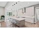 Modern kitchen with sleek cabinetry, a large island with bar stools, and stainless steel appliances at 127 Holt Ln, Mooresville, NC 28117