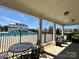 View from the veranda of the large, modern community pool and lounging area at 13702 Jacks Ln, Pineville, NC 28134
