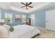 Spacious main bedroom with tray ceilings, lots of natural light, and neutral carpet at 1720 Fleetwood Dr, Charlotte, NC 28208