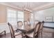 Elegant dining room featuring a large wooden table and stylish chandelier at 2014 Burton Point Ct, Waxhaw, NC 28173