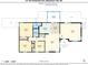 Detailed floor plan showcases layout with primary bedroom, kitchen, living, and sun room at 211 W Tennessee Ave, Bessemer City, NC 28016