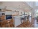 Bright, open kitchen with island and modern lighting fixtures at 2380 Fairport Se Dr, Concord, NC 28025