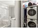 Functional laundry setup with stacked washer and dryer at 241 Wakefield Dr # C, Charlotte, NC 28209