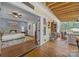 Exterior view of a bedroom leading to a covered patio with outdoor seating and wooden deck at 3008 Gantt St, Salisbury, NC 28146