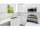 Bright kitchen features white cabinets, stainless appliances, and granite countertops at 3048 Goble St, Gastonia, NC 28056