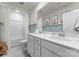 Stylish bathroom with double vanity, tub and shower combo, and modern fixtures at 3619 Slider Ter, Lancaster, SC 29720