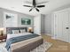 Bedroom with a ceiling fan, neutral paint, carpet and a bright window at 424 Fulton Dr, Kings Mountain, NC 28086