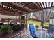 Outdoor patio features a pergola with hanging curtains, creating a cozy and inviting entertainment space at 4607 Bonroi Ave, Charlotte, NC 28213