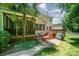 Inviting backyard featuring lush landscaping, deck, patio, screened in porch, and verdant lawn at 511 Pembroke Ln, Waxhaw, NC 28173