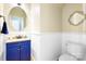 Powder room featuring beadboard, a stylish vanity, and updated fixtures at 2036 E Foxwood Ct, Indian Land, SC 29707