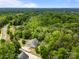 Aerial shot of a charming home nestled within a dense, green forest, highlighting its secluded location at 3179 Westview Rd, Concord, NC 28025