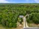 Expansive aerial view of home surrounded by lush greenery, offering privacy and a peaceful setting at 3179 Westview Rd, Concord, NC 28025