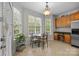 Inviting breakfast nook with natural light, a table for four, and built-in workspace at 3179 Westview Rd, Concord, NC 28025
