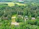A stunning aerial view showcases the property's prime location, surrounded by lush trees and serene landscapes at 3519 Weddington Oaks Dr, Matthews, NC 28104