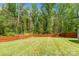 View of the expansive back yard with lush green grass and a beautiful wooden fence at 4050 Leafmore St, Concord, NC 28027