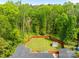 Aerial view of a large, fenced backyard with shed and deck at 4050 Leafmore St, Concord, NC 28027