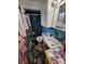 Full bathroom with standing shower, blue tiling, and vintage décor at 406 S Caldwell Ave, Newton, NC 28658