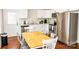 Eat-in kitchen with stainless steel appliances and white cabinetry at 606 Childs St, Lincolnton, NC 28092