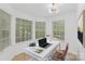 Bright office space featuring a modern desk and ample natural light from large windows at 6523 Clavell Ln, Charlotte, NC 28210