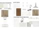 Selection of house finishes with flooring, paint colors, hardware and bathroom fixtures at 1019 Idyllic Ln, Waxhaw, NC 28173