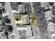 Black and white aerial view of the property, highlighting the home and yard at 11312 Fox Hill Dr, Charlotte, NC 28269