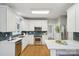 Well-lit kitchen features white cabinets, stainless steel appliances, and modern backsplash at 1305 Foxfield Rd # 60, Waxhaw, NC 28173