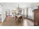 Eat-in dining area adjacent to kitchen, featuring a chandelier at 1307 Armstrong Rd, Belmont, NC 28012