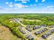 Aerial shot of a well-planned community with modern homes and serene natural landscapes at 13547 Roderick Dr, Huntersville, NC 28078