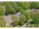 An aerial view of the property showcasing its mature trees at 15744 Berryfield St, Huntersville, NC 28078