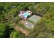 Aerial view showcasing the community pool, tennis courts, and basketball court at 15744 Berryfield St, Huntersville, NC 28078