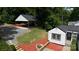 Overhead shot featuring a carport, home, landscaping, and fire pit at 2138 Revolution Park Dr, Charlotte, NC 28208