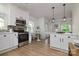 Updated kitchen with stainless appliances, modern backsplash, and seamless access to living and dining areas at 2138 Revolution Park Dr, Charlotte, NC 28208