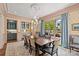 Bright dining room featuring a table with seating for six, large windows, and elegant decor details at 2200 Hastings Dr, Charlotte, NC 28207