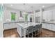 Spacious kitchen with an island, stainless steel appliances, pendant lighting, and hardwood flooring at 2316 Westminster Pl, Charlotte, NC 28207