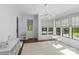 Sunlit playroom features modern decor, large windows, and stylish light fixture at 2316 Westminster Pl, Charlotte, NC 28207
