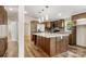 Stylish kitchen features stainless steel appliances, a center island, and modern light fixtures at 2942 Denwood Dr, Claremont, NC 28610
