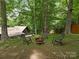 Inviting backyard with a fire pit surrounded by Adirondack chairs, perfect for outdoor gatherings at 3232 Johnny Cake Ln, Charlotte, NC 28226