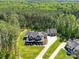 Stunning aerial view of estate on wooded lot, including a detached garage and circular driveway at 5933 Legacy Ln, Kannapolis, NC 28081