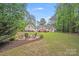Expansive backyard featuring a fire pit, lush lawn, and mature trees for privacy and enjoyment at 812 Timber Creek Dr, York, SC 29745