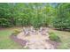 Backyard fire pit with Adirondack chairs creates a cozy outdoor gathering space at 812 Timber Creek Dr, York, SC 29745